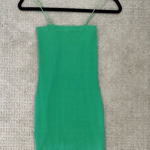Zara stretchy green mini dress